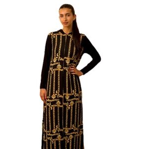 DEVORAH'S SECRET Modest Robe Front Zipper Hoodie Gold Chain